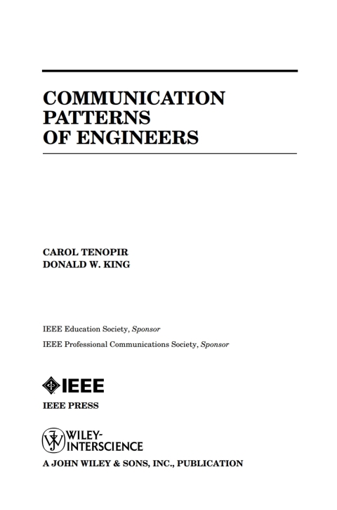 Cover image for book Communication Patterns of Engineers