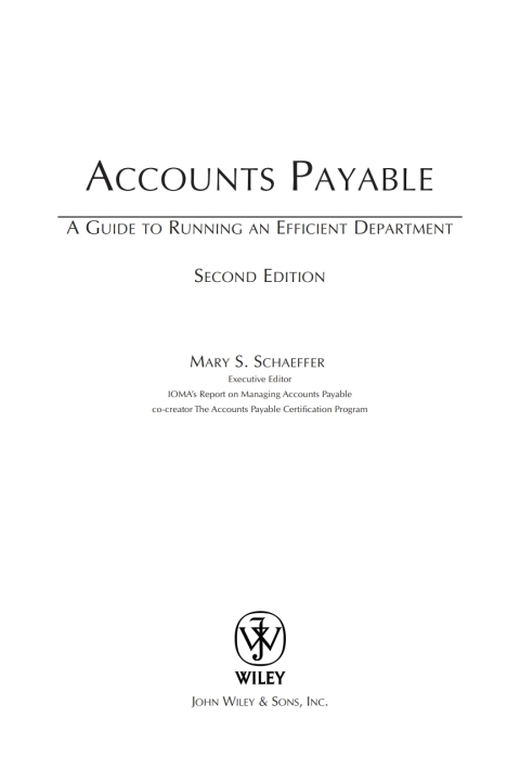 Cover image for book Accounts Payable: A Guide to Running an Efficient Department