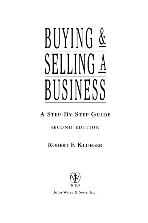 Cover image for book Buying and Selling a Business