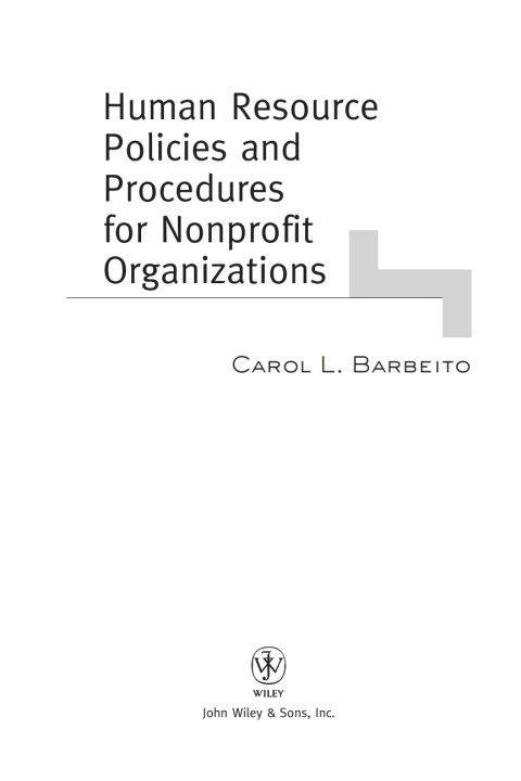 Cover image for book Human Resource Policies and Procedures for Nonprofit Organizations
