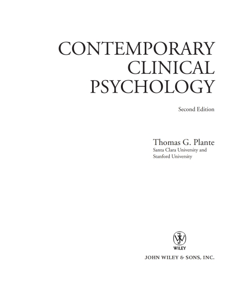 Cover image for book Contemporary Clinical Psychology