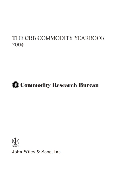 Cover image for book The CRB Commodity Yearbook 2004