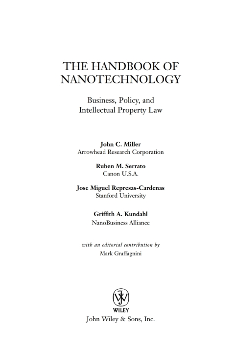 The Handbook of Nanotechnology: Business, Policy, and Intellectual Property Law 