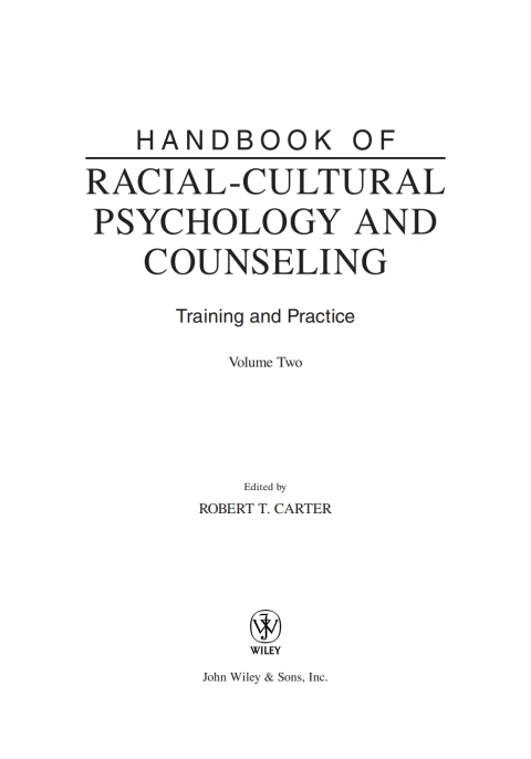 Cover image for book Handbook of Racial-Cultural Psychology and Counseling, Training and Practice
