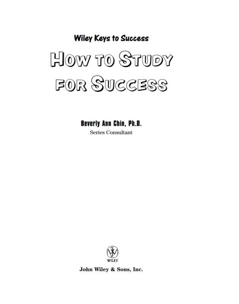 Cover image for book How to Study for Success