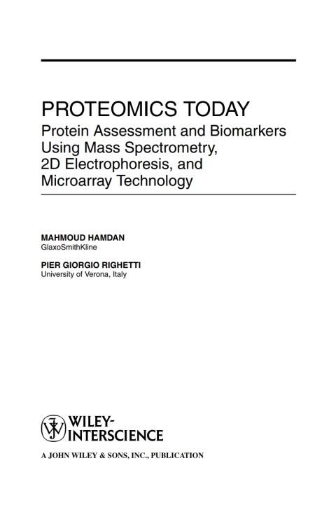 Cover image for book Proteomics Today