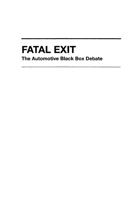 Cover image for book Fatal Exit