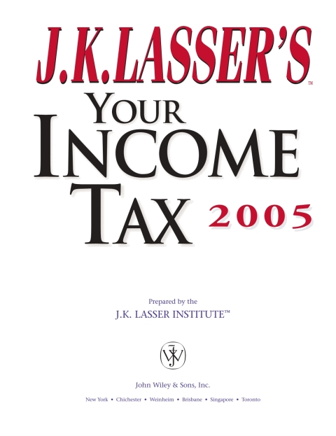 Cover image for book J.K. Lasser's Your Income Tax 2005