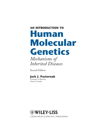 An Introduction to Human Molecular Genetics