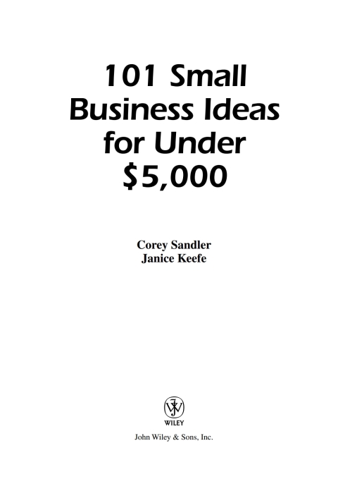 Cover image for book 101 Small Business Ideas for Under $5000