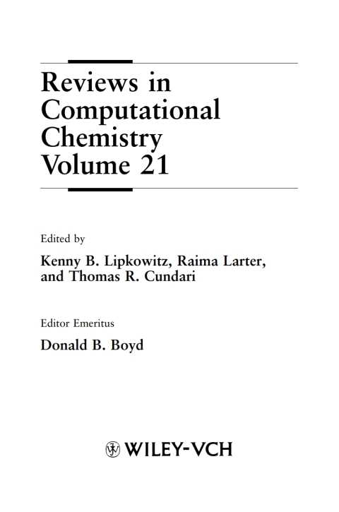 Reviews in Computational Chemistry 