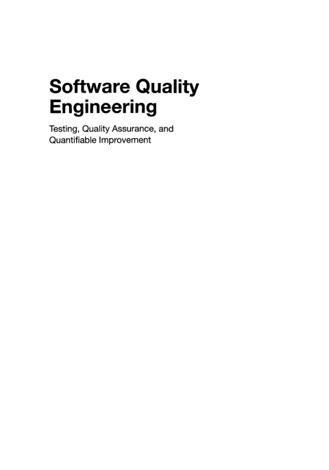 Cover image for book Software Quality Engineering