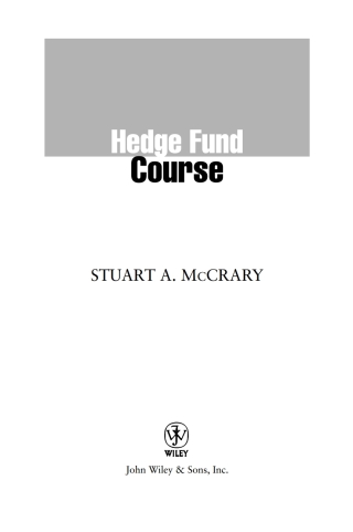 Hedge Fund Course