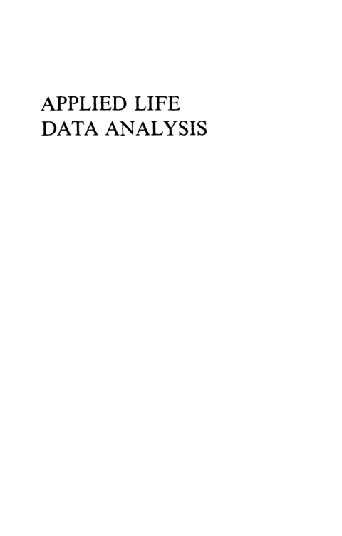 Cover image for book Applied Life Data Analysis