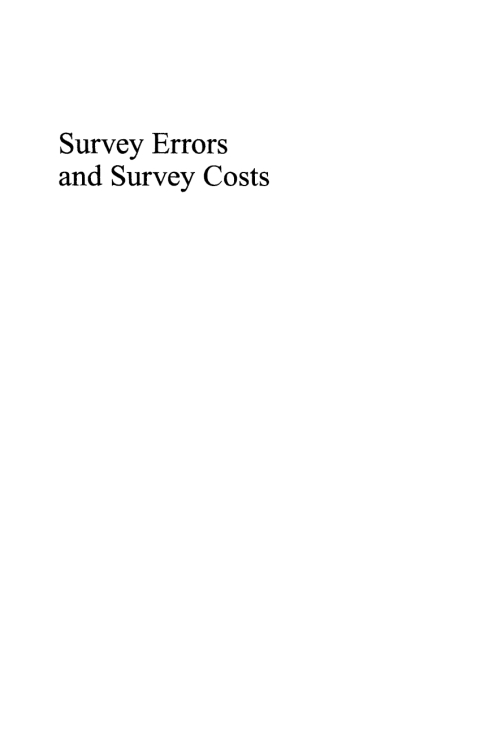 Cover image for book Survey Errors and Survey Costs