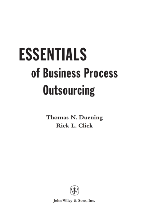 Cover image for book Essentials of Business Process Outsourcing