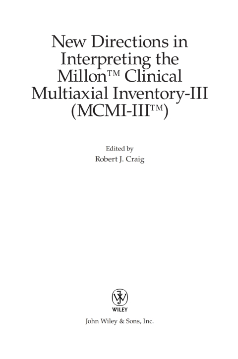 Cover image for book New Directions in Interpreting the Millon Clinical Multiaxial Inventory-III (MCMI-III)