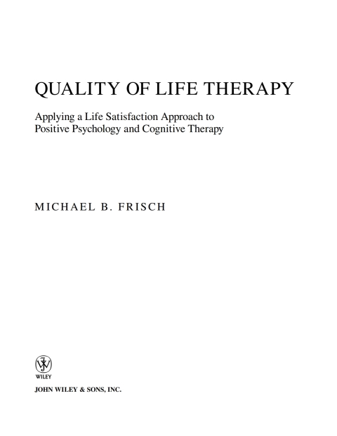 Quality of Life Therapy 