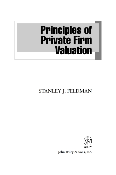 Cover image for book Principles of Private Firm Valuation