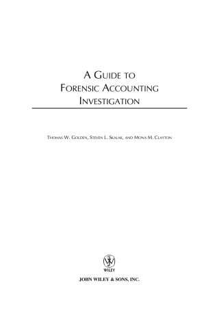 A Guide to Forensic Accounting Investigation