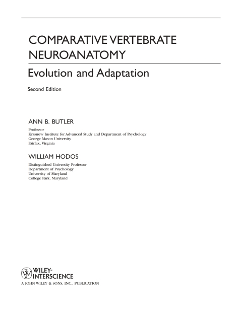 Cover image for book Comparative Vertebrate Neuroanatomy: Evolution and Adaptation, 2nd Edition