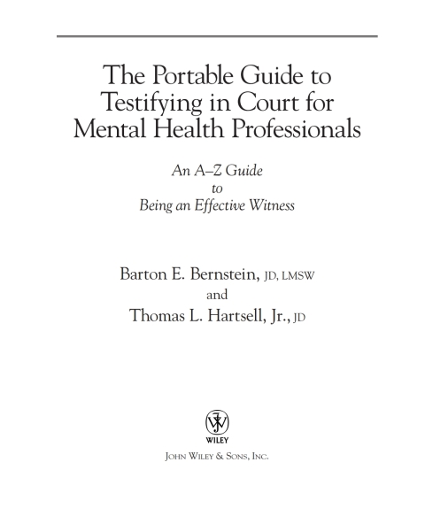 Cover image for book The Portable Guide to Testifying in Court for Mental Health Professionals: An A-Z Guide to Being an Effective Witness
