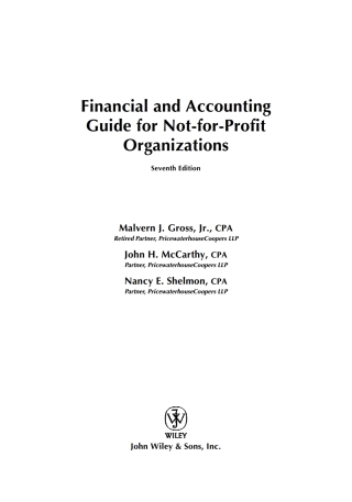 Financial and Accounting Guide for Not-for-Profit Organizations