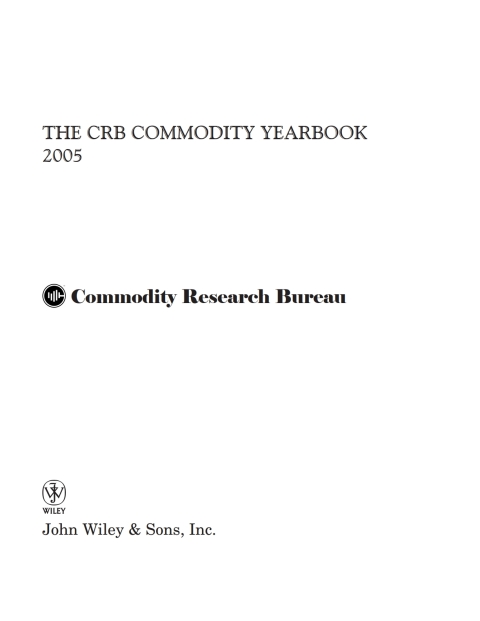 Cover image for book The CRB Commodity Yearbook 2005 with CD-ROM