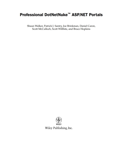 Cover image for book Professional DotNetNuke ASP.NET Portals