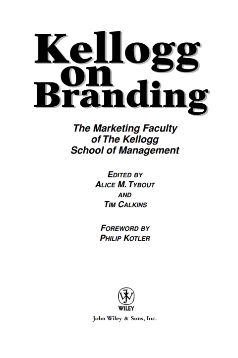 Cover image for book Kellogg on Branding
