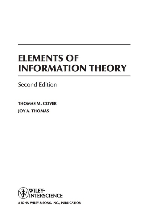 Cover image for book Elements of Information Theory