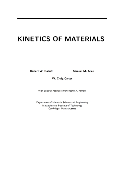 Kinetics of Materials 
