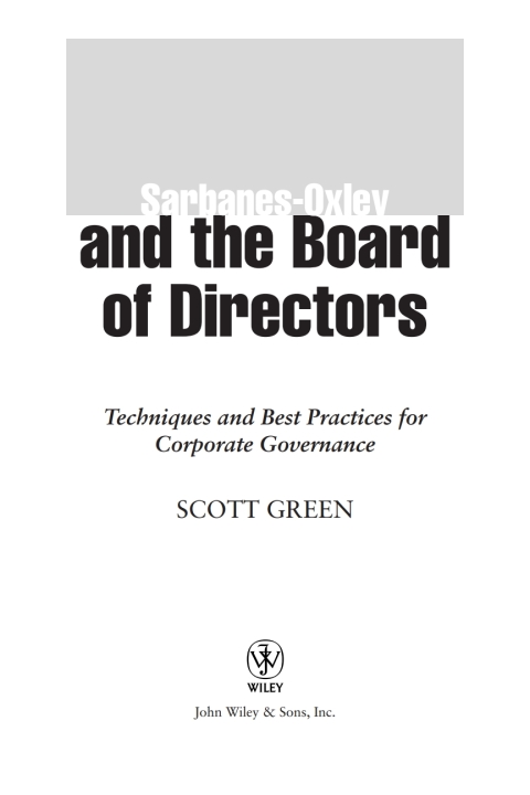 Cover image for book Sarbanes-Oxley and the Board of Directors