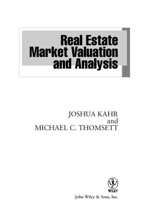 Cover image for book Real Estate Market Valuation and Analysis