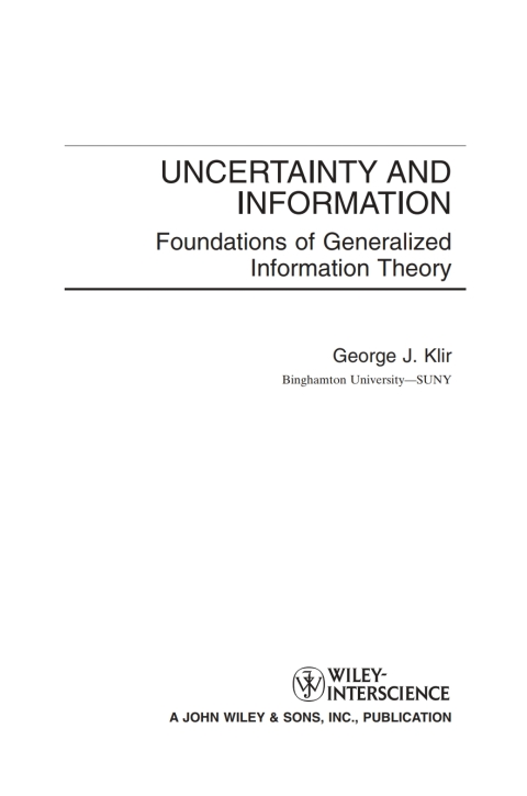 Cover image for book Uncertainty and Information