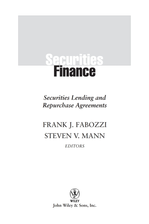 Cover image for book Securities Finance: Securities Lending and Repurchase Agreements