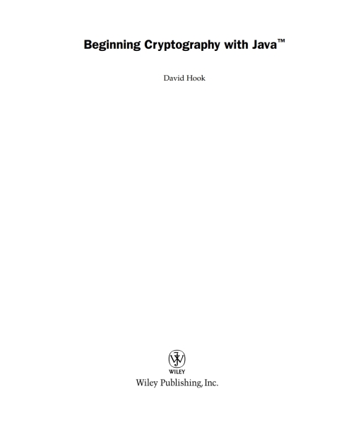 Cover image for book Beginning Cryptography with Java