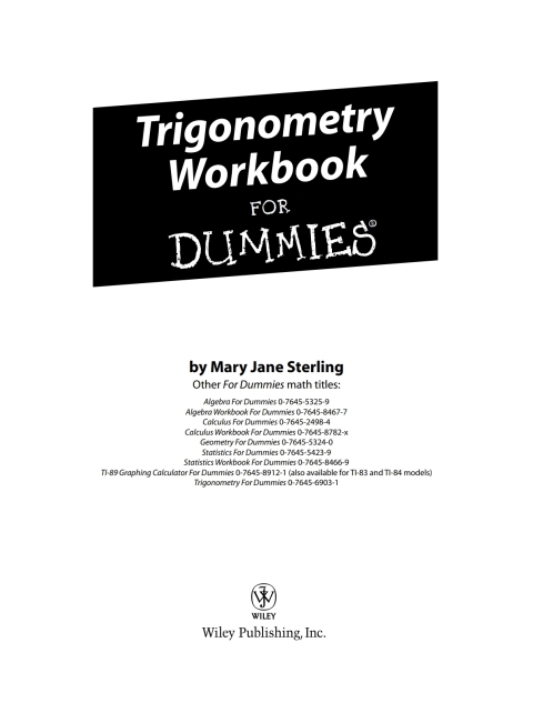 Cover image for book Trigonometry Workbook For Dummies