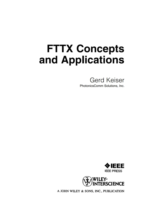 Cover image for book FTTX Concepts and Applications