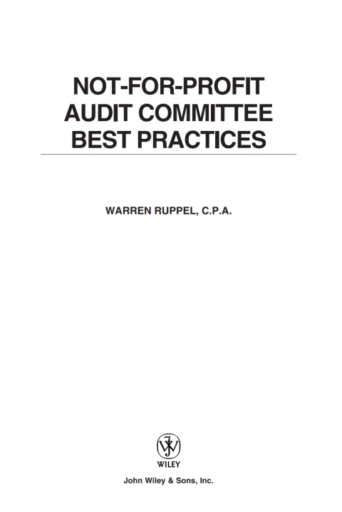 Cover image for book Not-for-Profit Audit Committee Best Practices