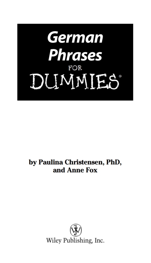 Cover image for book German Phrases For Dummies