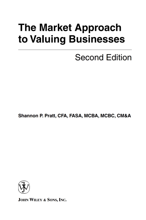 Cover image for book The Market Approach to Valuing Businesses
