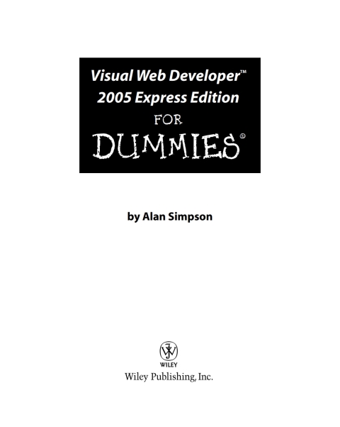 Cover image for book Visual Web Developer 2005 Express Edition For Dummies
