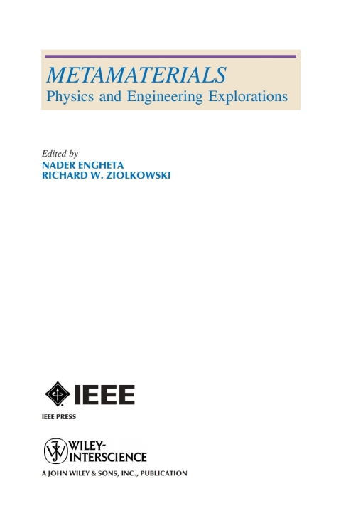 Cover image for book Metamaterials: Physics and Engineering Explorations