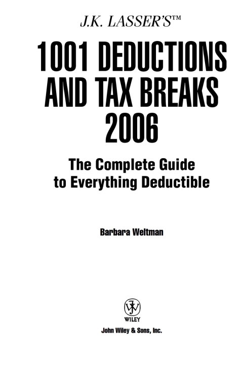 Cover image for book J.K. Lasser's 1001 Deductions and Tax Breaks 2006