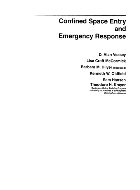 Cover image for book Confined Space Entry and Emergency Response