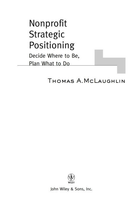 Cover image for book Nonprofit Strategic Positioning