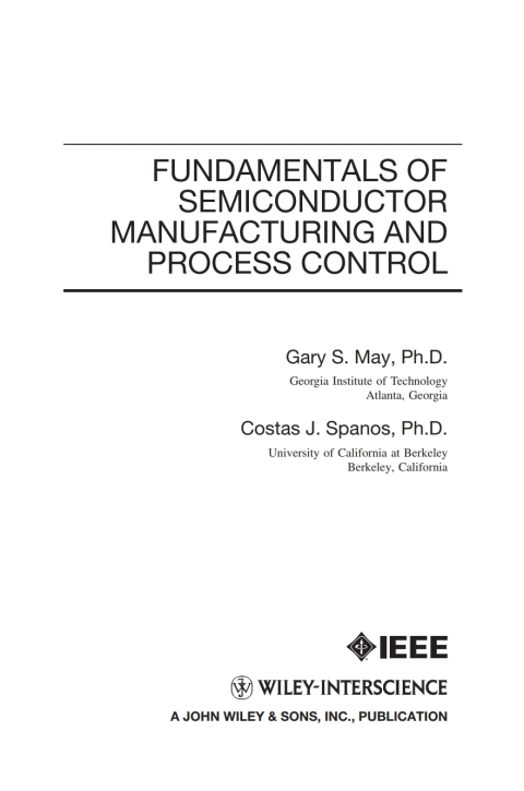 Cover image for book Fundamentals of Semiconductor Manufacturing and Process Control