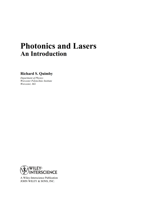 Cover image for book Photonics and Lasers: An Introduction