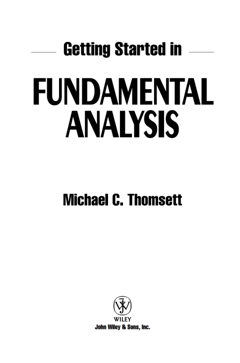 Cover image for book Getting Started in Fundamental Analysis